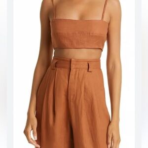 Ronny kobo collection: Brown Crop Top and High-Waisted Pants Set